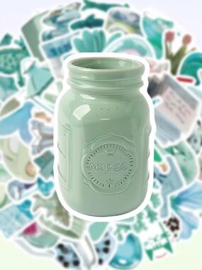 50 Coastal Aqua Aesthetic Stickers | Sea Glass & Vintage Charm | Turquoise